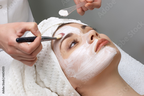 beauty salon series, facial mask applying #6656103