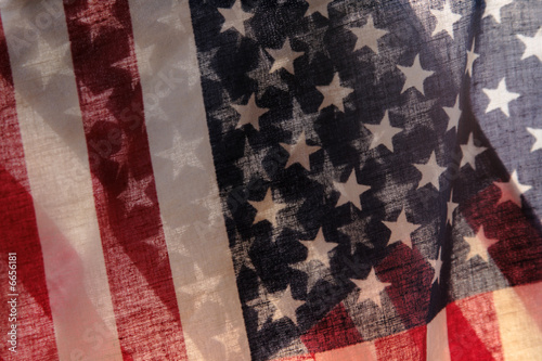 Fototapeta Naklejka Na Ścianę i Meble -  two backlit American flags 2