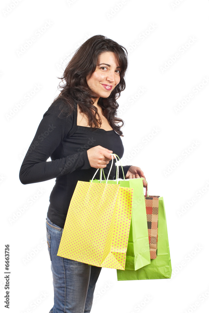 Woman holding shopping bags