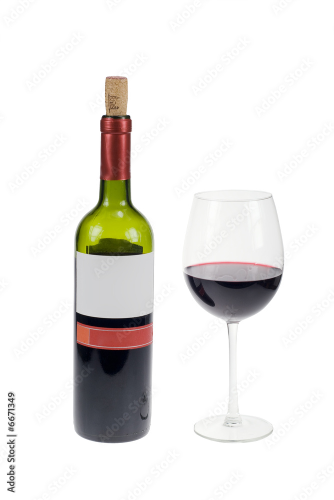 glass and bottle of red wine glass and bottle of red wine