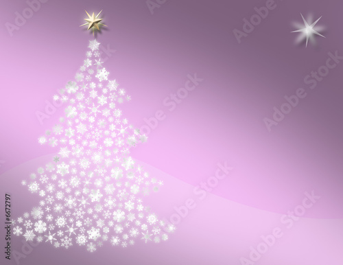 Snowflake Christmas tree on sugar plum pink