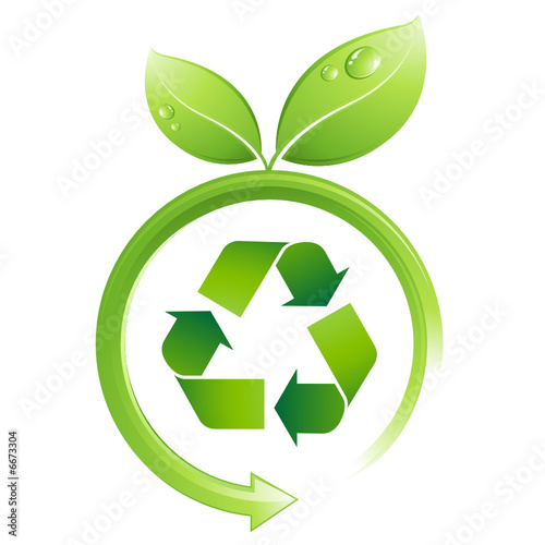 logo de recyclage à feuilles