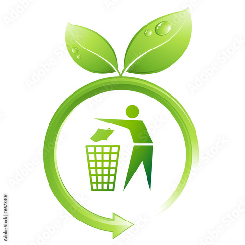 Logo de recyclage à feuilles