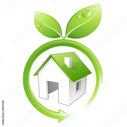 Maison verte à feuilles