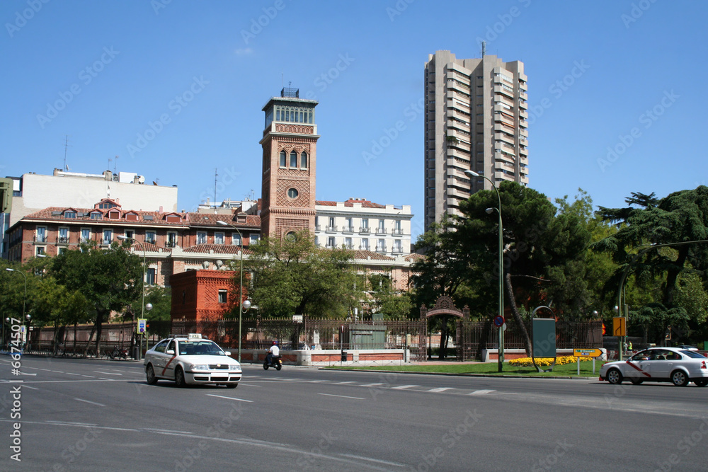 Obraz premium View on Alcala street in Madrid.
