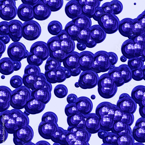 Blue oil bubbles