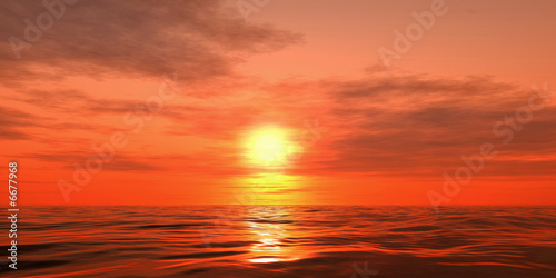 3d sunset over the sea © Zooropa
