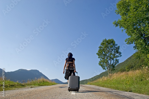 Woman on the road photo