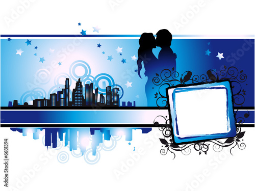 Cityscape, urban frame, couple kissed, valentine