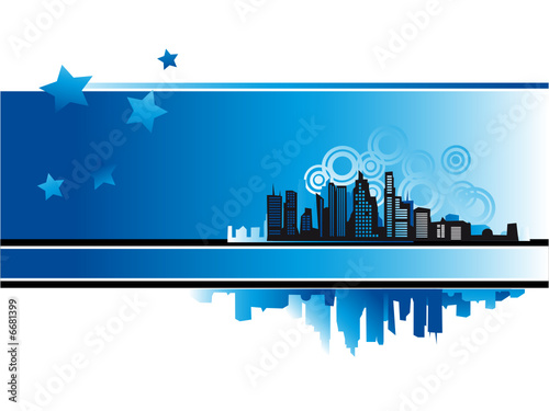 Cityscape, urban background, night sky
