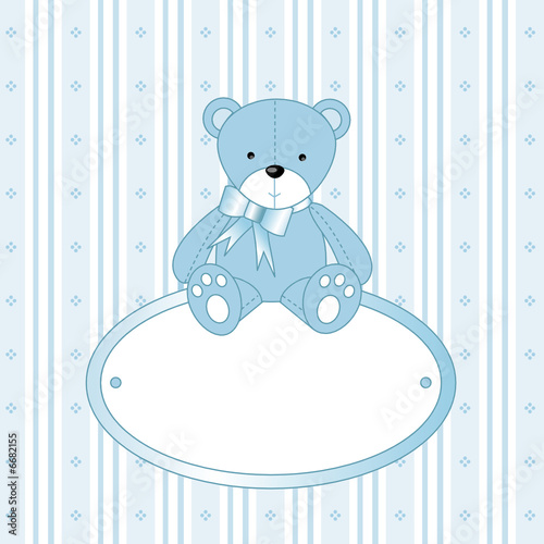 Teddy bear for baby boy - baby arrival announcement