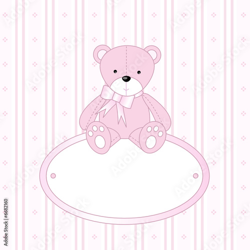 Teddy bear for baby girl - baby arrival announcement #6682160