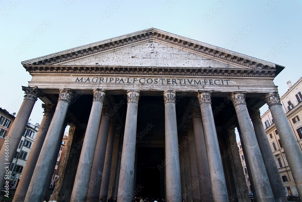 Facade of the Pantheon in Rome