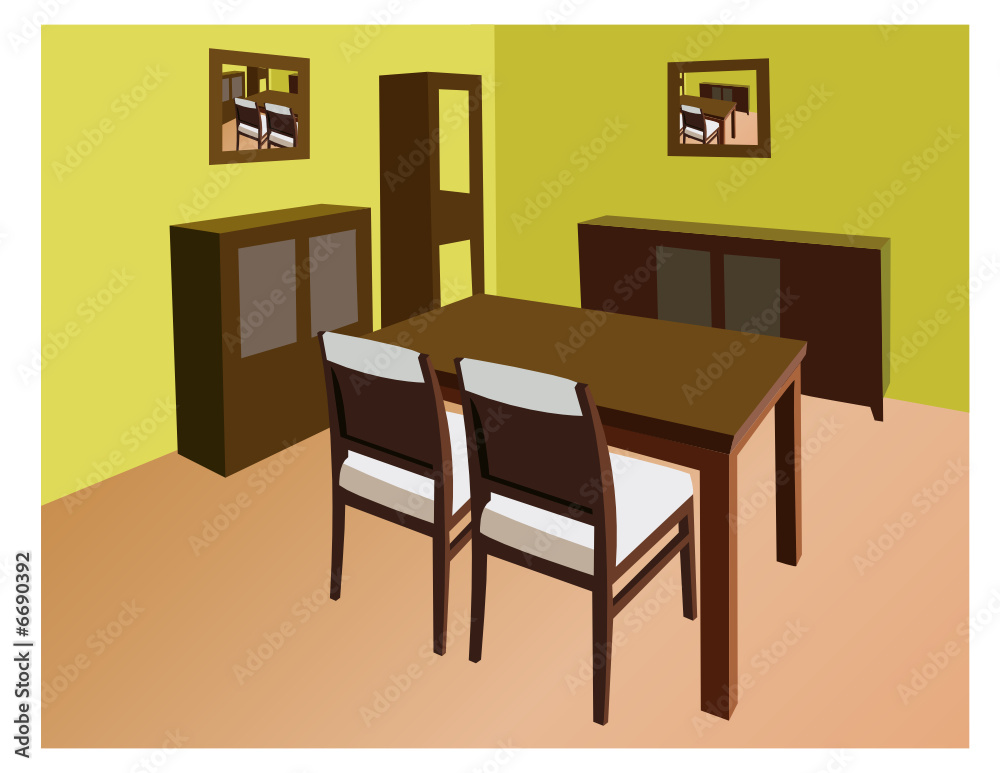 dinning room interior vector dinning room interior vector