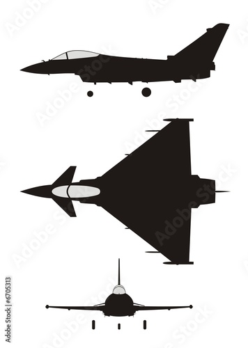 silhouette illustration of jet-fighter EF2000 photo