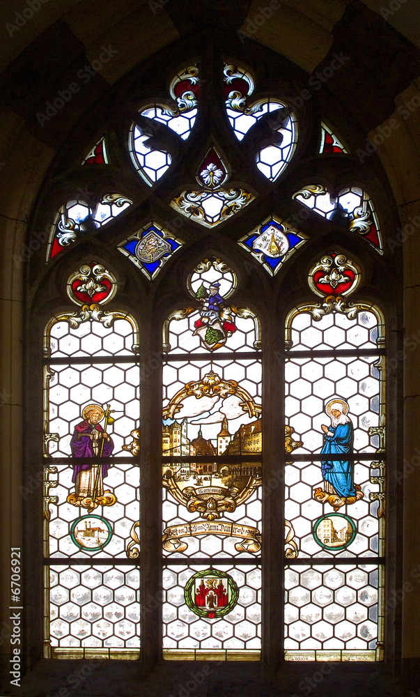 Stained glass window in Munchen City Hall