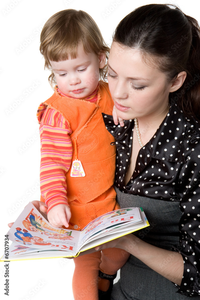 Mother and daughter reading. Mother and daughter reading.