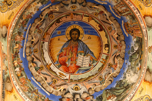 icon in bulgarian Rila monastery,built in year 1844