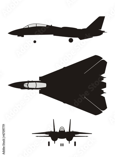 Photo silhouette illustration of jet-fighter F-18