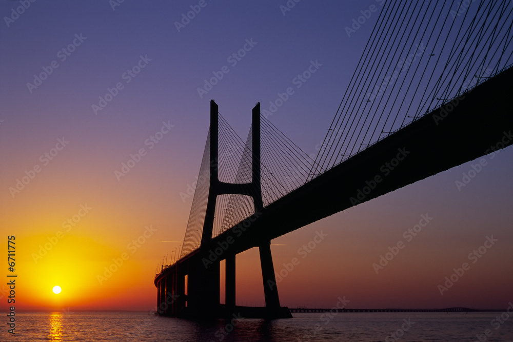 Vasco da Gama Bridge at sunrise