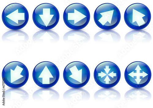 Boules de cristal flèche bleu