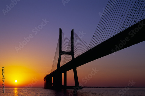 Vasco da Gama Bridge at sunrise © Armando Frazão