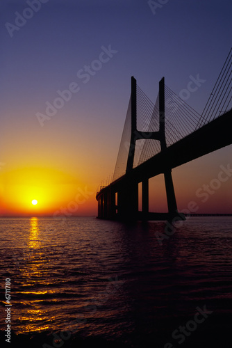 Vasco da Gama Bridge at sunrise © Armando Frazão