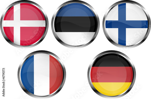 Free Download EU flag buttons - Denmark, Estonia, Finland, France, Germany - GFXLoad