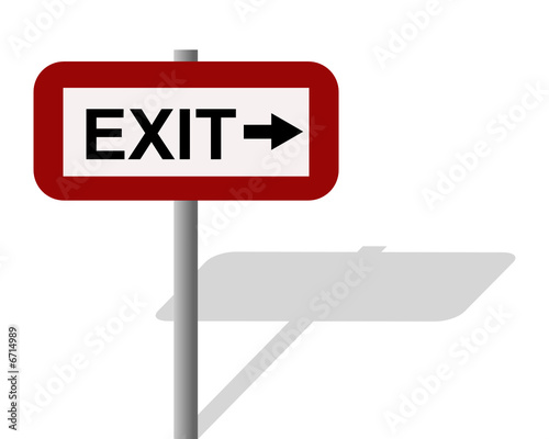 Vector exit sign with floor shadow