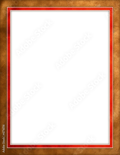Brown rustic frame with red border