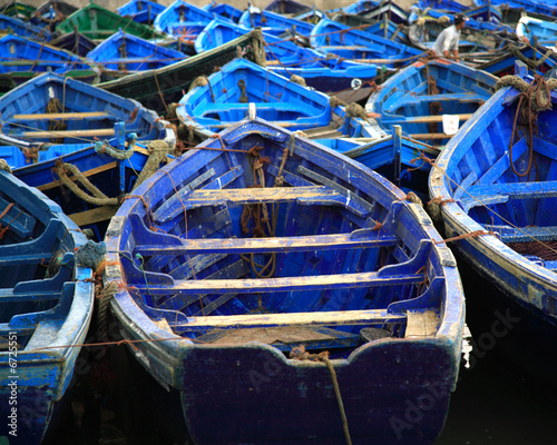 Wallpaper Mural Moroccan blue fishing boats Torontodigital.ca