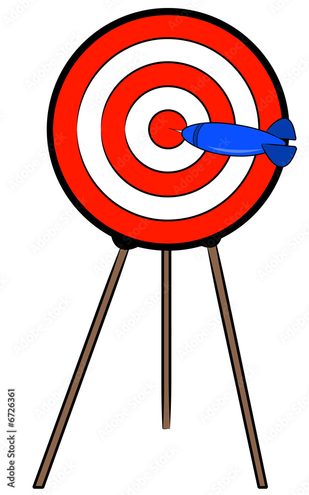 dart hitting bullseye on target on a stand dart hitting bullseye on target on a stand