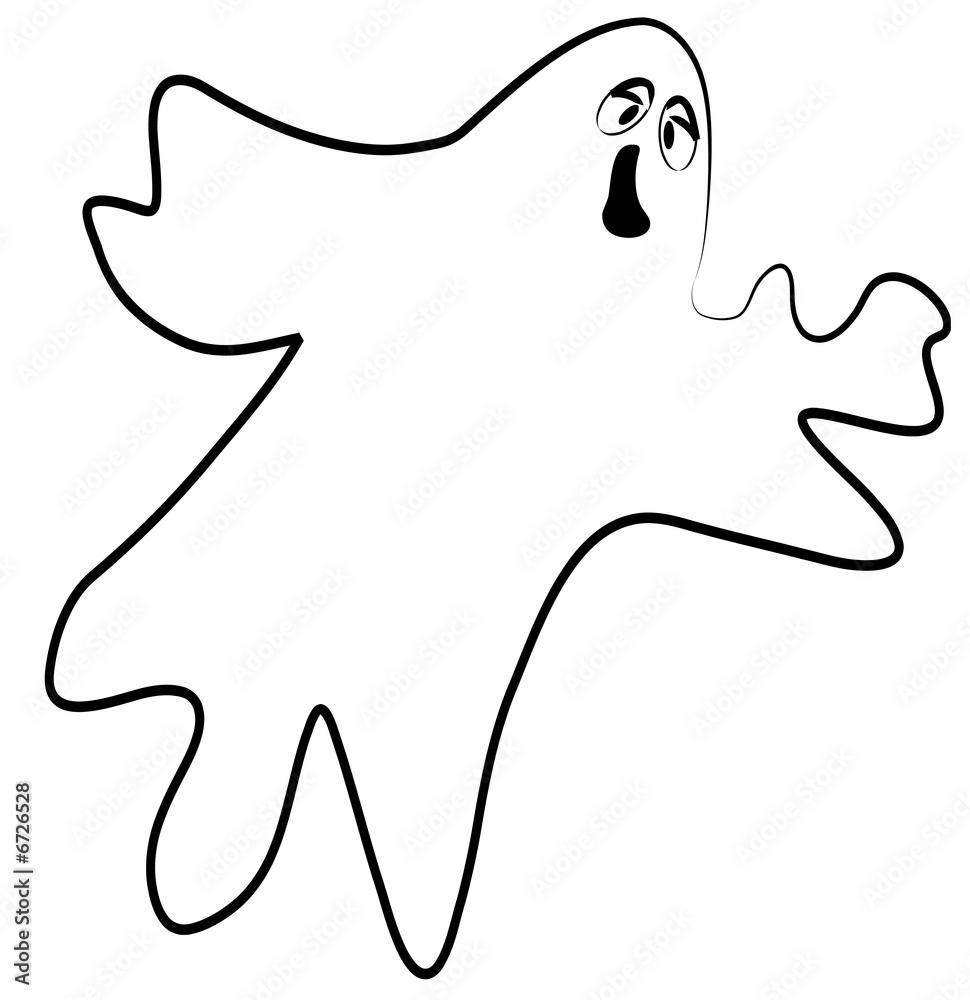 outline of ghost with a scary expression outline of ghost with a scary expression