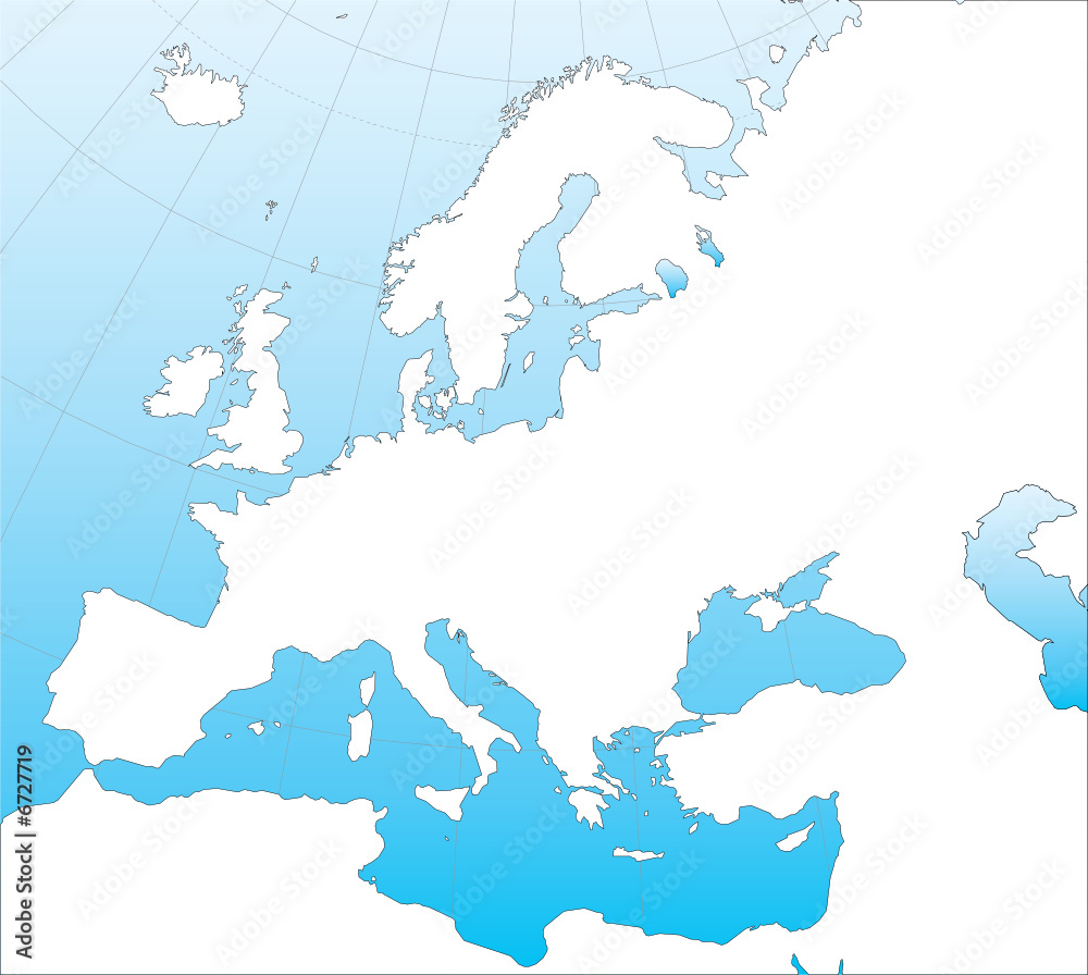 Fototapeta premium Europe vector outline map