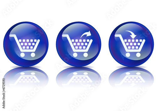 Shopping cart blue cristal ball