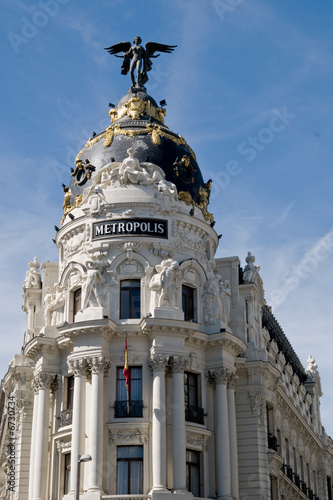 Metropolis building on 'Calle de Alcala' street, Madrid