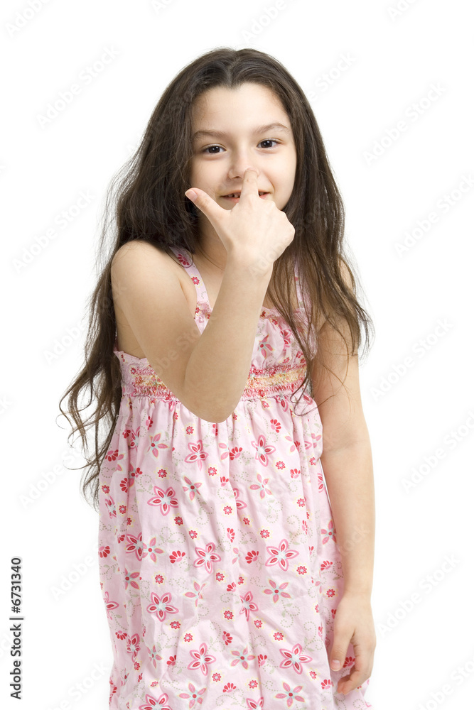 Young girl pointing Young girl pointing