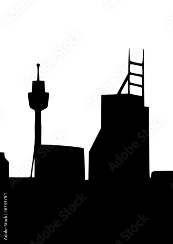 Skyline Sydney - Auschnitt weiß