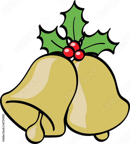  Jingle Bells and Holly berries, cartoon