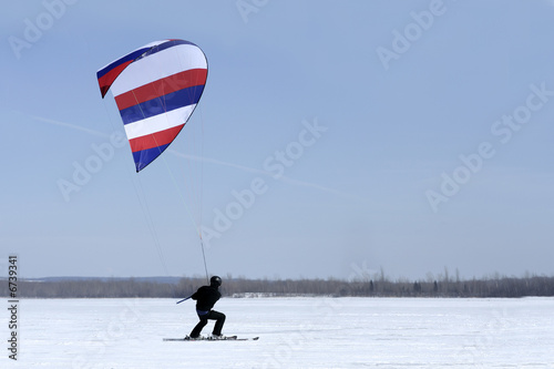 Kite-surfer on ice