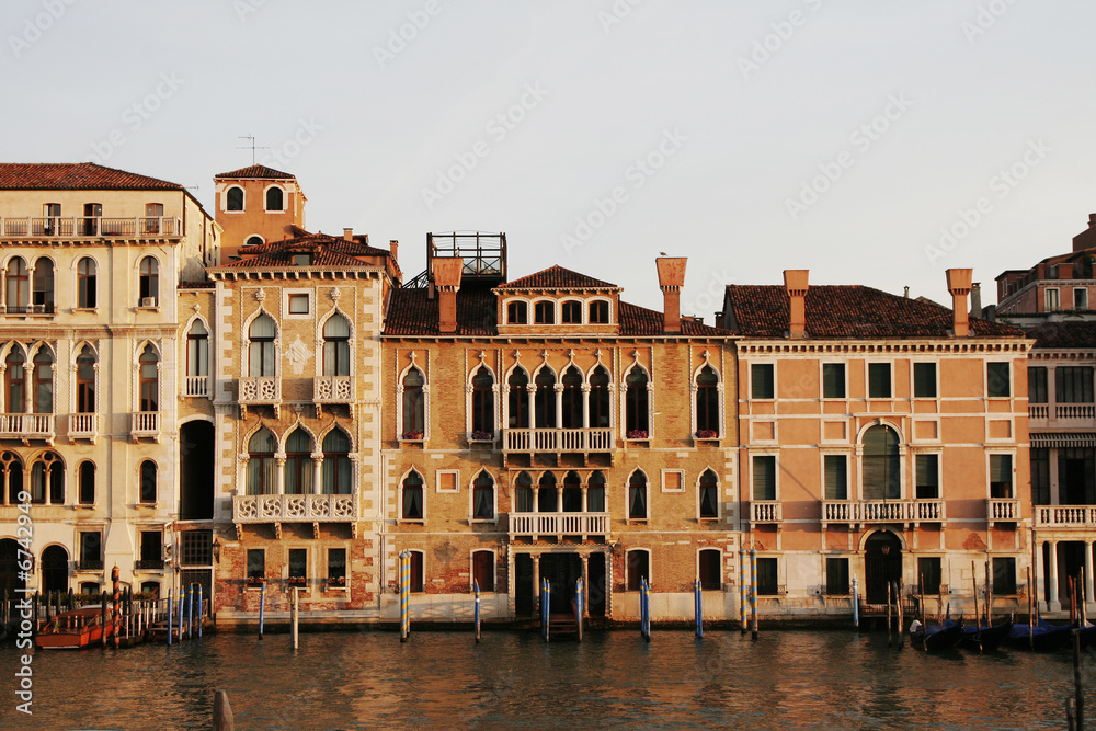 Venice, Italy - Old Building Water Front And Canal