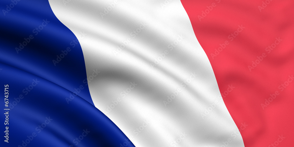 Rendered french flag - obrazy, fototapety, plakaty 