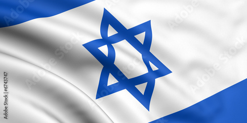 Tableau sur toile Rendered israeli flag