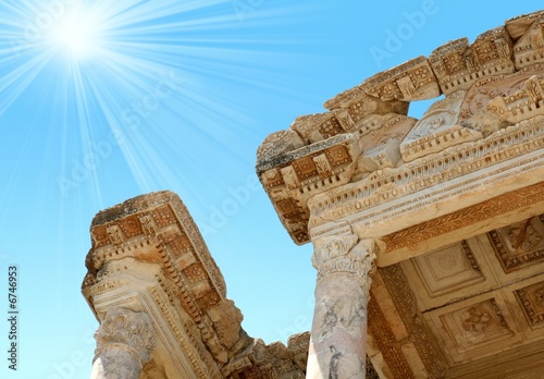 Antiquity greek city- Ephesus. Rays