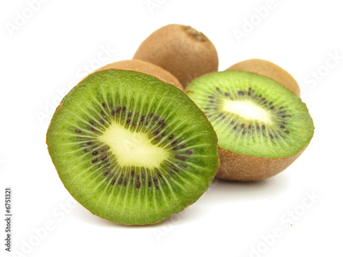 Kiwi fruit isolated cross section 