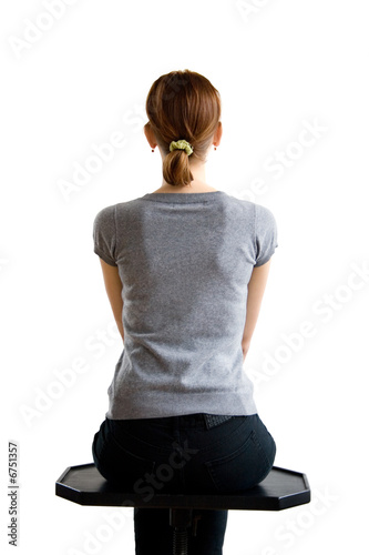 Back of the sitting girl