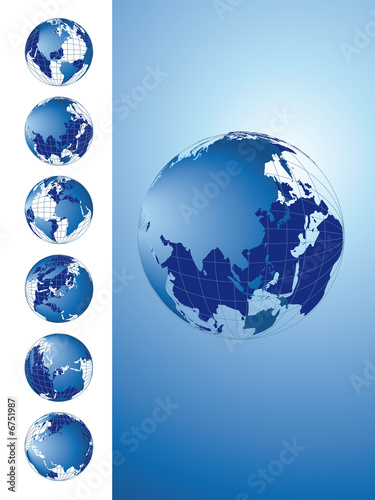 World map  3D globe series