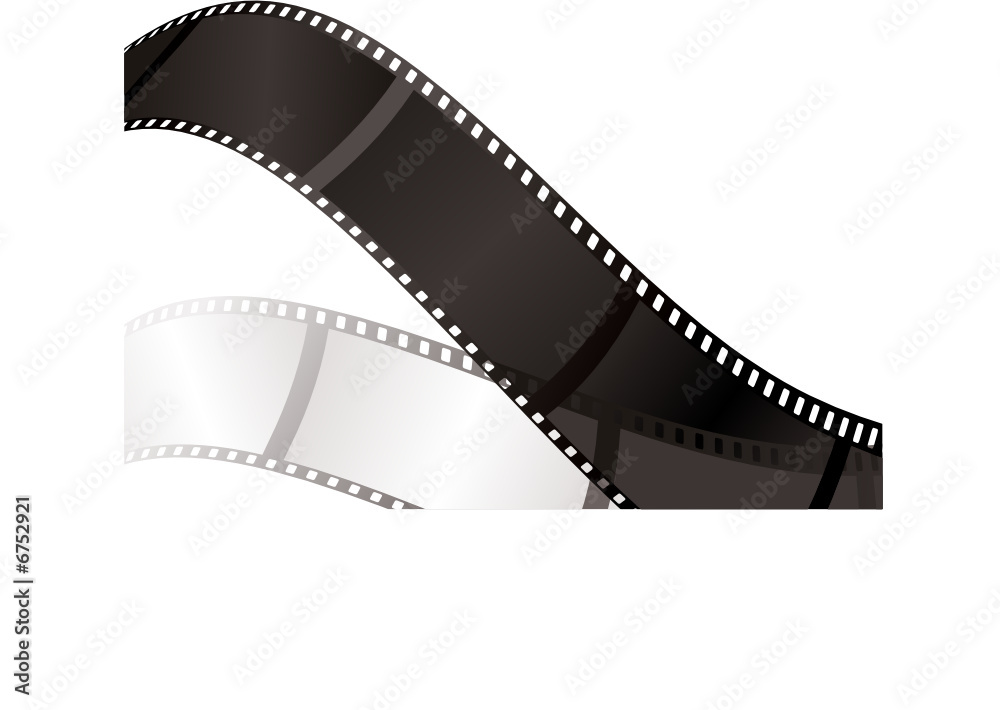 Fototapeta premium Illustration of a piece of film and its shadow with copy space