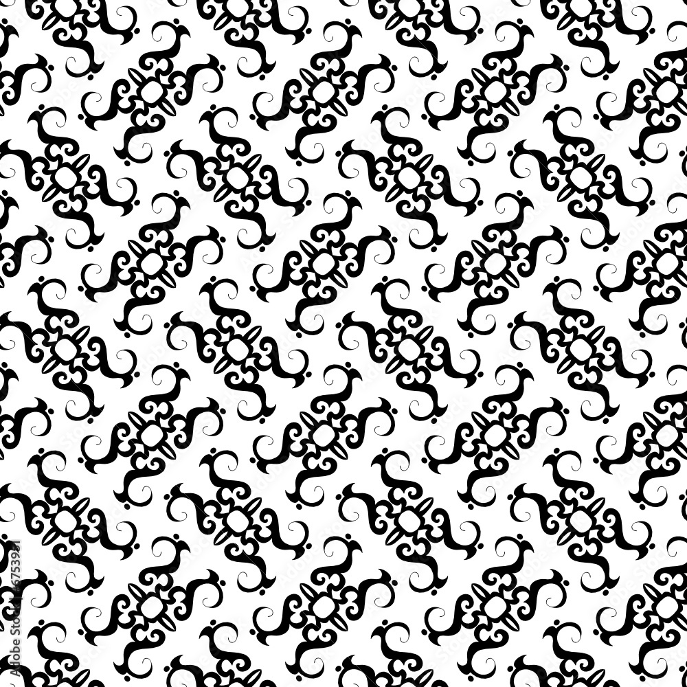 Seamless black ornament vector pattern Seamless black ornament vector pattern