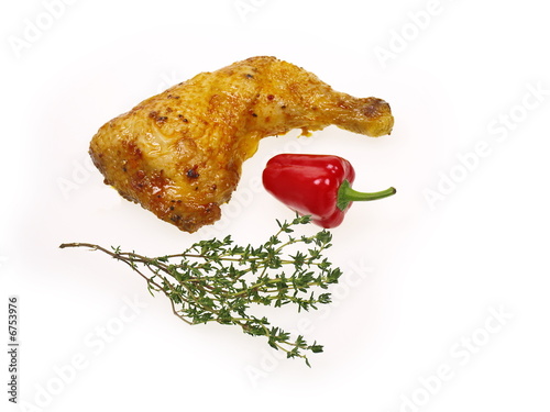 hähnchen, paprika und thymian